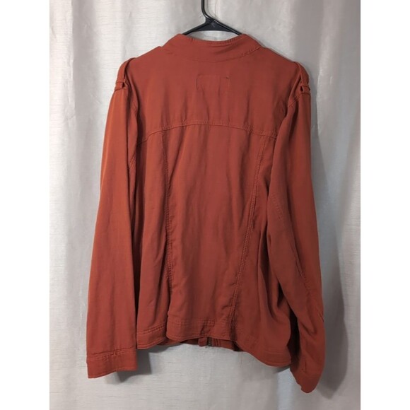 Torrid 3 Jacket Size 3X Orange Cotton Blend Unlined Moto Military Lightweight - Picture 2 of 16